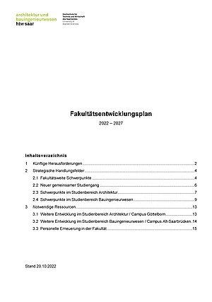 Fakultätsentwicklungsplan 2022–2027