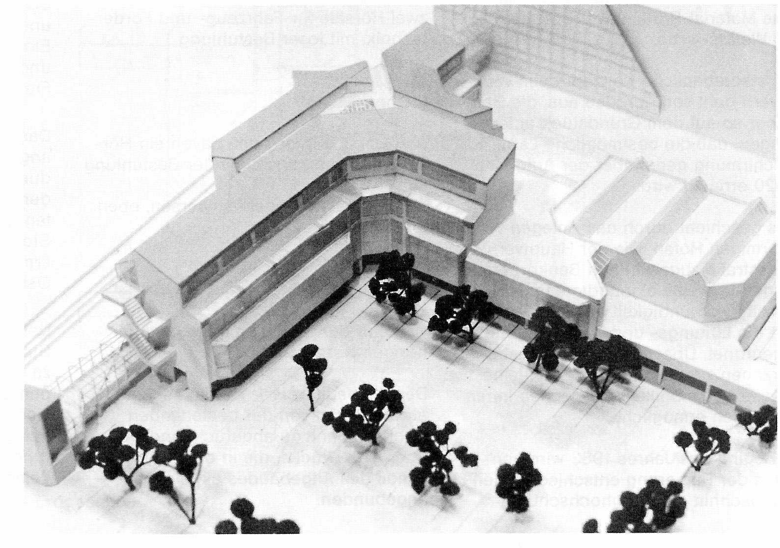 Modell des Erweiterungsbaus am Campus Alt-Saarbrücken (erster Teil, Gebäude 7)